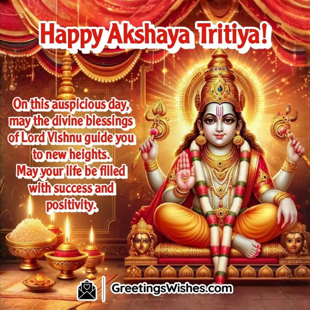 Akshaya Tritiya image featuring Lord Vishnu, symbolizing divine guidance and success.